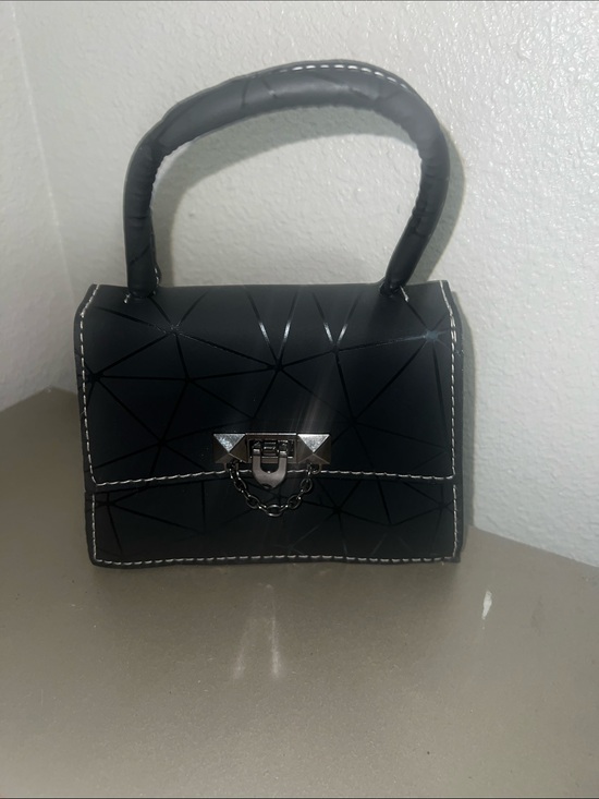 Handbags - Mini Black Geometric Top-Handle /Crossbody Women's Bag